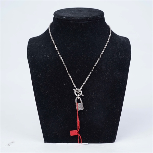 Dây chuyền Hermes ổ khóa bạc (A-T) KG+