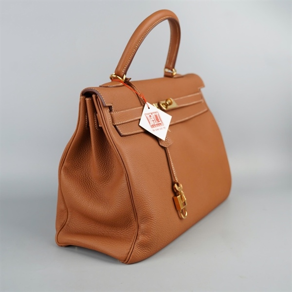 Túi Hermes Kelly nâu kèm ổ + 2 chìa sz35 (BQ) KG+