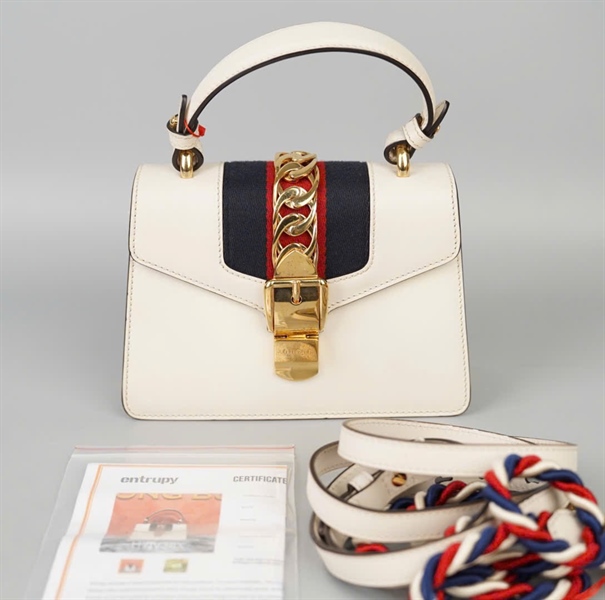 Túi GG Sylvie trắng 2strap (470270493075) sz20 +
