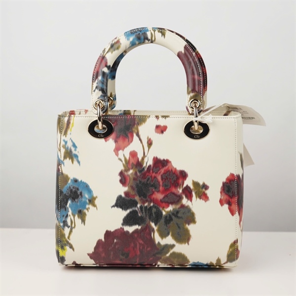 Túi Dior Lady trắng in họa tiết (04-MA-0253) szM +