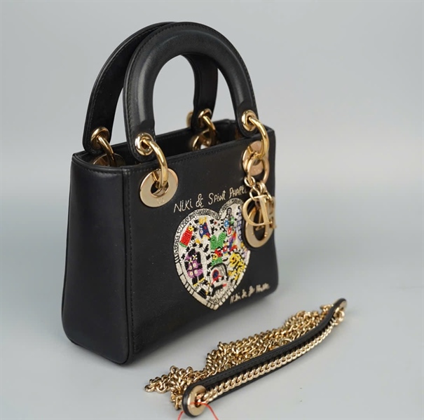 Túi Dior Lady đen hình trái tim (18-MA-0118) szmini (HC)+