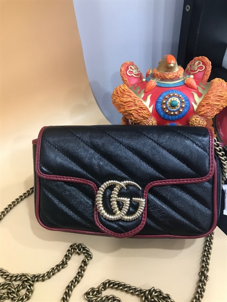 Túi GG Đen Viền Đỏ 17cm+