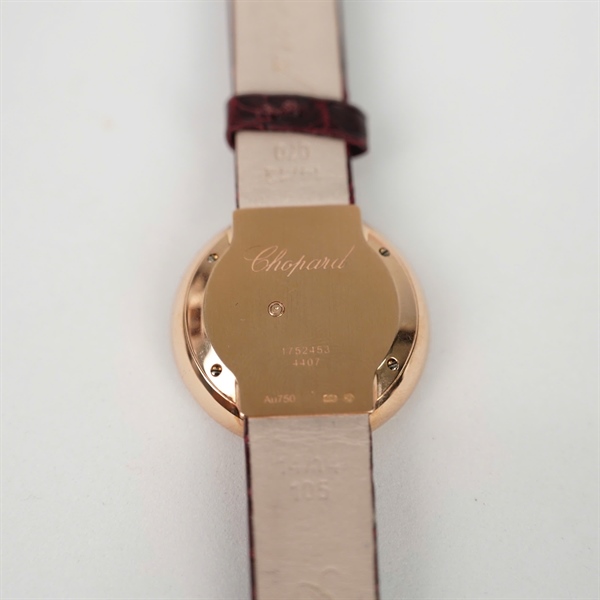 Đồng hồ Chopard mặt tròn quai nâu tím (1752453) sz30 (HC) +