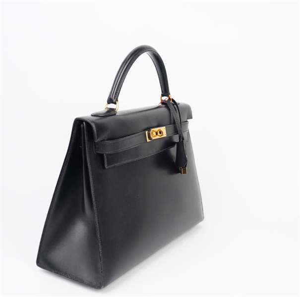 Túi Hermes đen khóa mạ vàng 24k (ổ + chìa) (Circle V (1992)) KG+