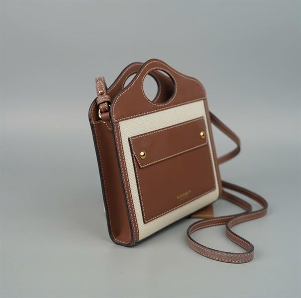 Túi BBR Pocket trắng phối nâu sz17 KG+