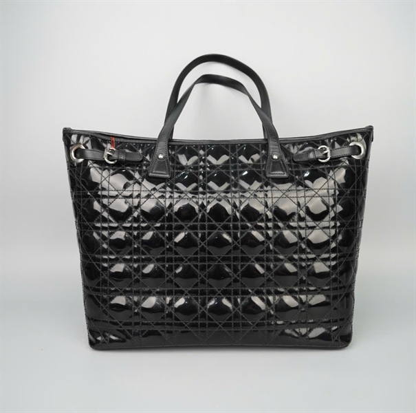 Túi Dior tote màu đen bóng có lót form (01-BO-1100) sz34 KG+