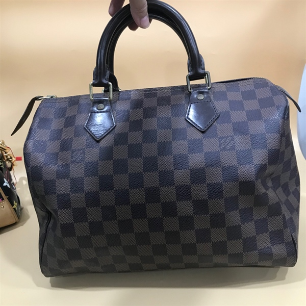 Túi LV Speedy Ô Vuông Nâu+