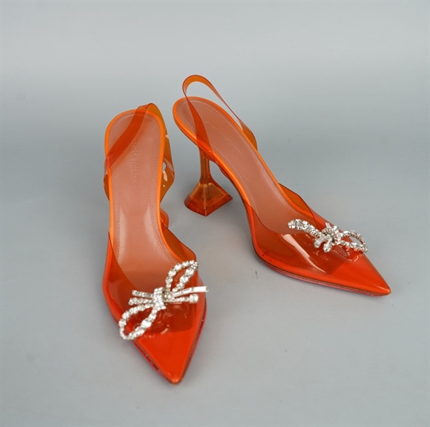 Giày Amina Muaddi Heels cam cao 11 sz37.5 KG+