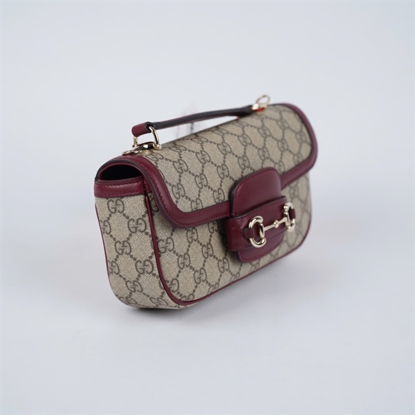 Túi GG 1955 xám viền tím kèm tag da (815206-486628) sz22 (HT)+