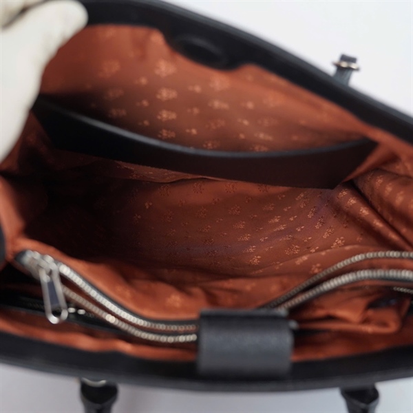 Túi GG Tote đen họa tiết cam kèm tag da (C040787257) sz36 KG+