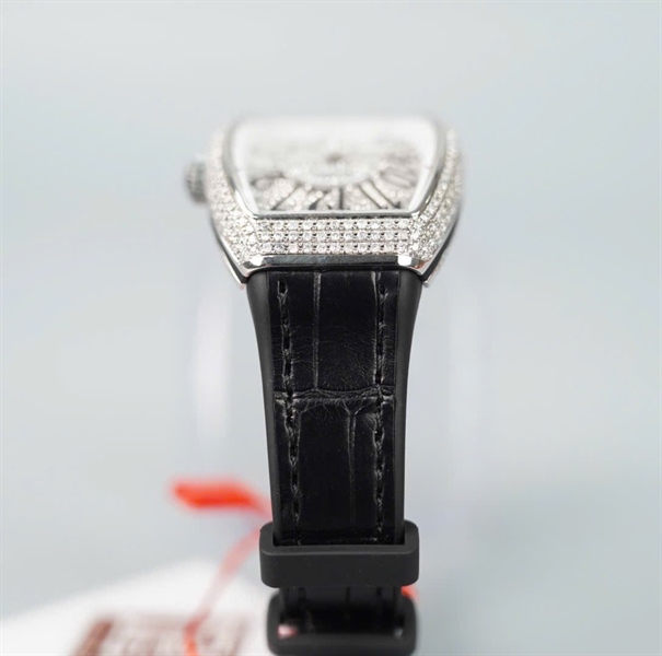 Đồng hồ Franck Muller dây đen mặt vuông hình trái tim (No3587) (HC) KG+