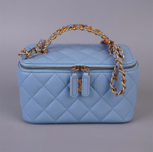 Túi Chanel Vanity xanh (32027277) sz16 (BMC) KG+