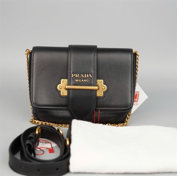 Túi Prada Saffiano đen 2 strap sz18 KG+