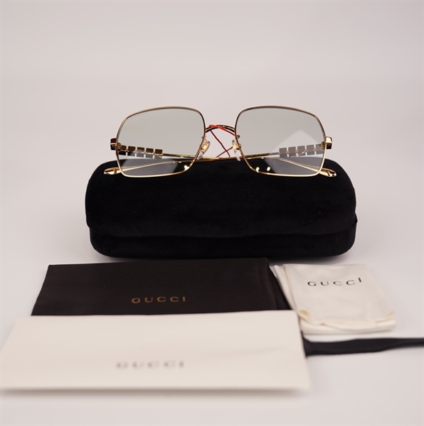 Kính GG mắt rêu nhạt gọng vàng KG+