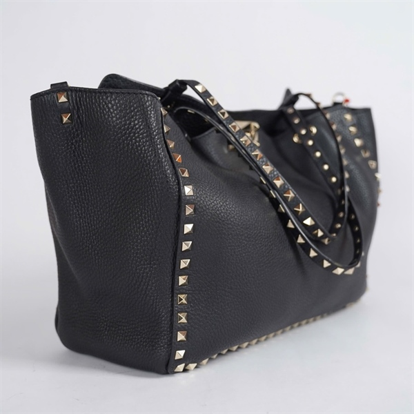 Túi Valentino đen viền đính cườm sz33 KG+