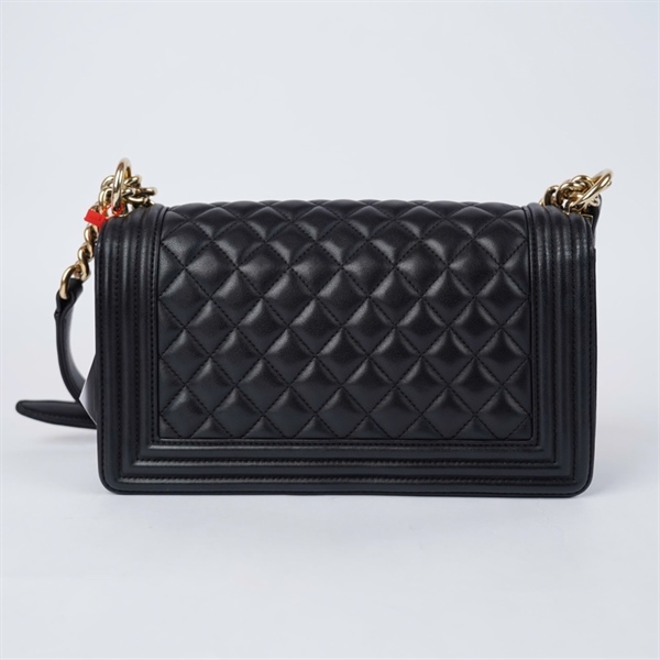 Túi Chanel Boy đen (22290690) sz25 (A-T) KG+