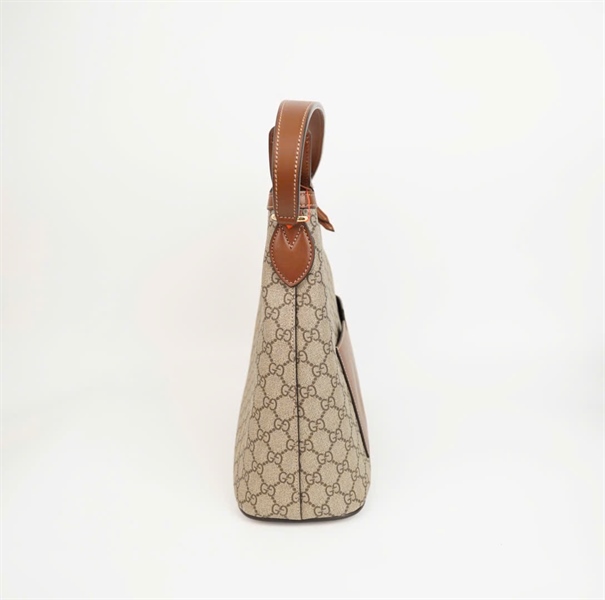 Túi GG Hobo xám có ngăn nhỏ màu nâu size 33 (BQ) KG+