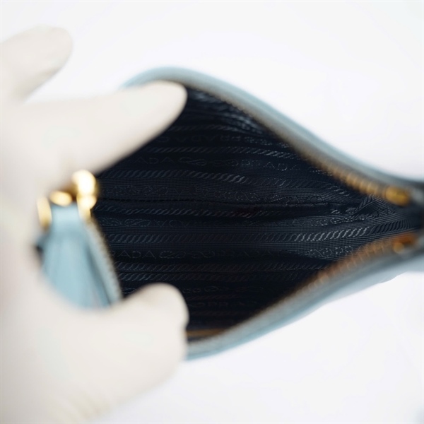Túi Prada đeo chéo xanh nhạt 2strap sz18 KG+