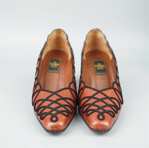 Giày Fendi màu nâu cao 7p sz36.5 KG+