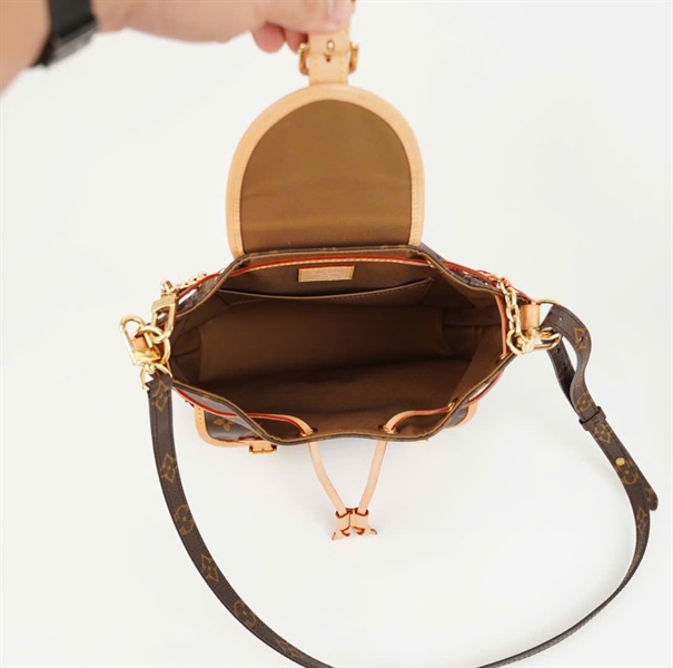 Balo LV hoa nâu có 2 strap sz23 +