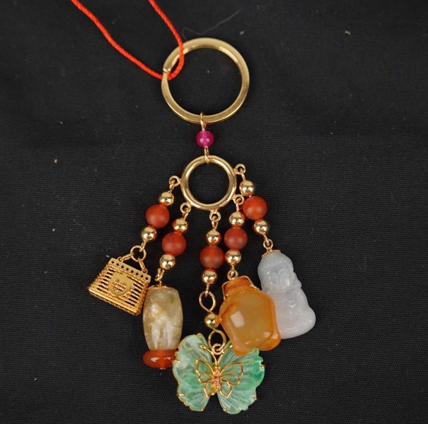 Charm Tara : Khoen bi Vàng 10K, các charm vàng 18K, cẩm thạch, mã não KG+