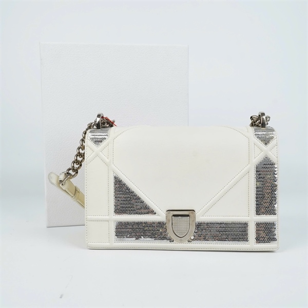 Túi Dior Diorama trắng (09-BO-0155) sz25 +