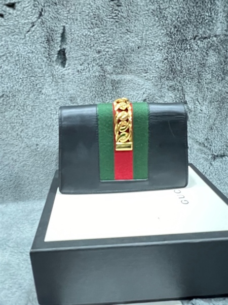 Túi Gucci nhỏ đen phối sọc xanh đỏ KG+