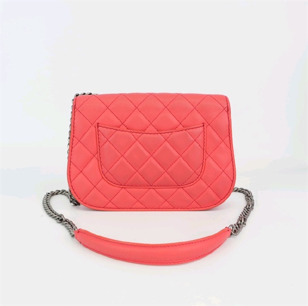 Túi Chanel Natural Flap Bag Quilted Lambskin hồng cam (23555174) KG+