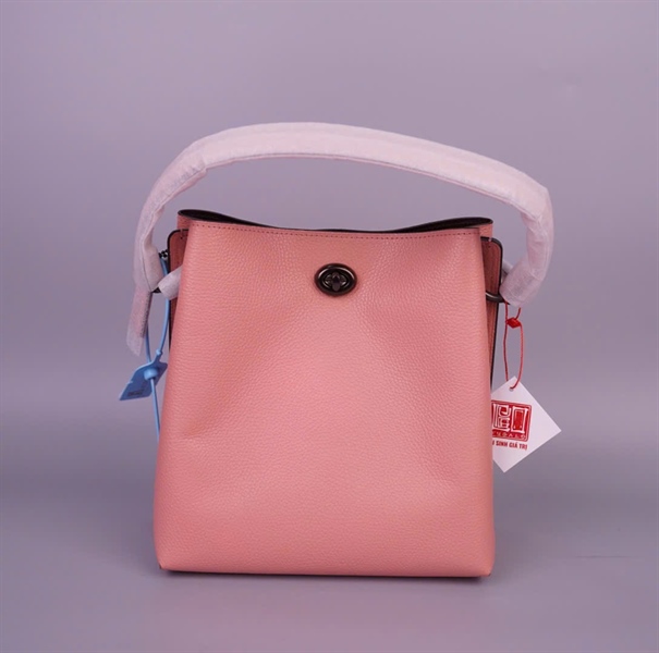 Túi Coach Bucket hồng sz20 (ALT) KG+
