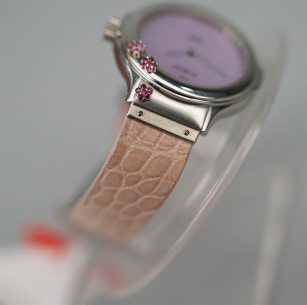 Đồng hồ Hublot mặt hồng đính hoa dây nude da trăn (484936) (LTB) KG+