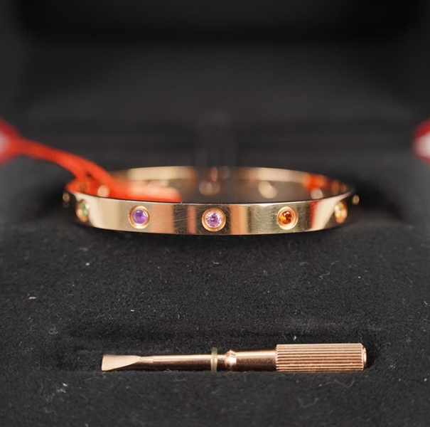 Vòng tay Cartier love bản dầy rose gold sz 17 +
