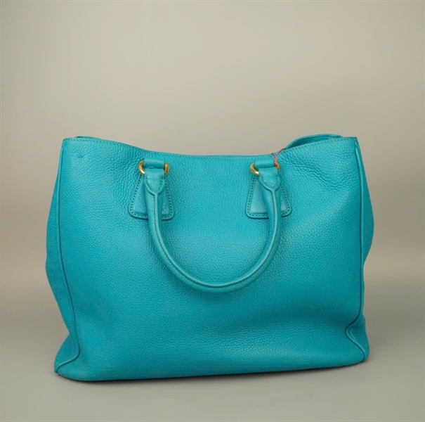 Túi Prada Handle xanh 2 strap kèm tag sz37+
