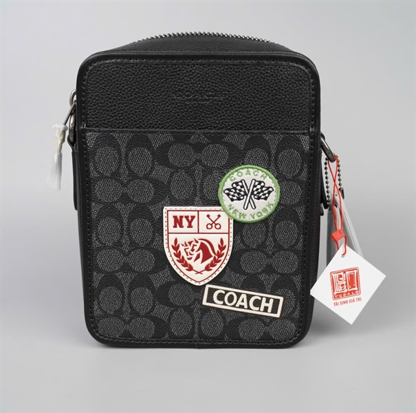 Túi Coach đeo chéo đen in hình sz16 +