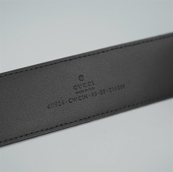 Thắt lưng GG đen khóa bạc bản 4cm dài 106cm (ALT) KG+