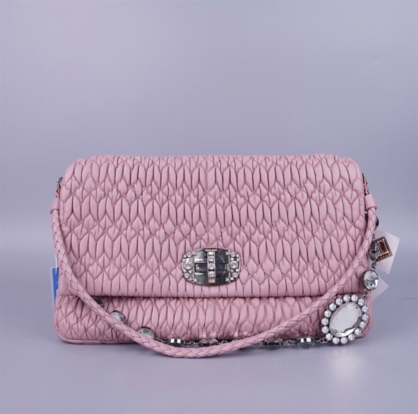 Túi Miu Miu hồng 2strap (ALT-Tag) Sz34 KG+