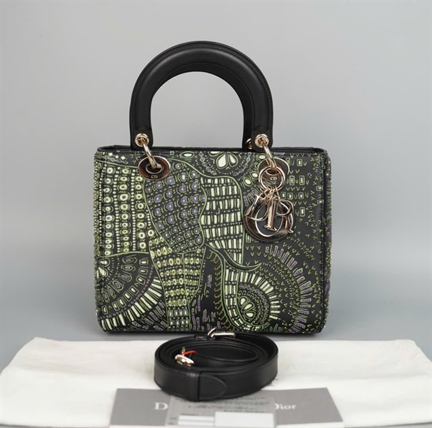 Túi Dior Lady xanh lá đính cườm (04-MA-1109) szS KG +