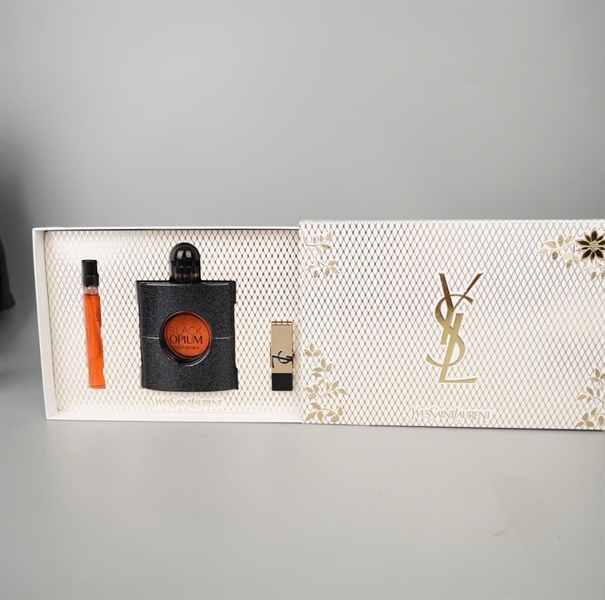 Sét mỹ phẩm YSL Black Opium (EDP 90ML + EDP 10ML + son) (nữ) (no seal) (PN) KG+