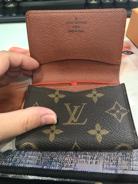 Ví card LV hoa nâu lòng nâu +