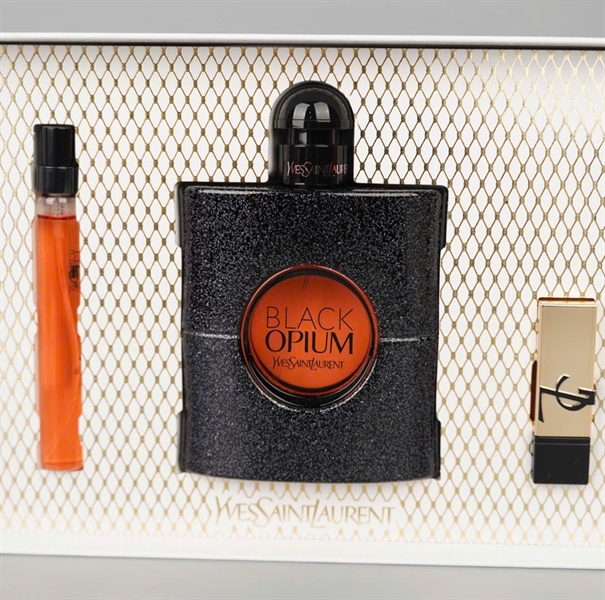 Sét mỹ phẩm YSL Black Opium (EDP 90ML + EDP 10ML + son) (nữ) (no seal) (PN) KG+