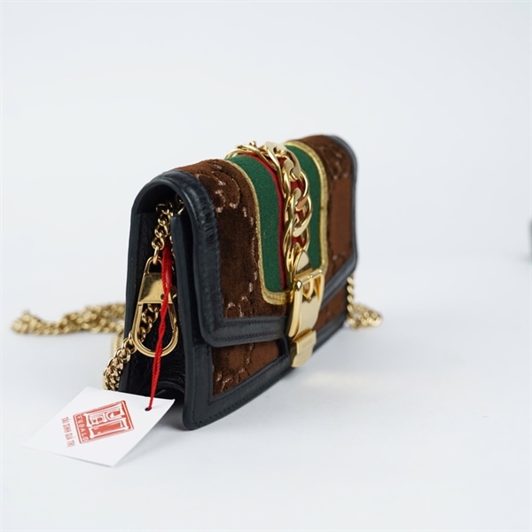 Túi GG Sylvie nâu (494646-2067) sz16 (TH) KG+
